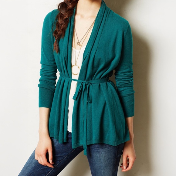 Anthropologie Angel of the North Cashmere Cotton Pleated Cardigan Size Medium - Picture 1 of 15